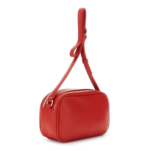 CafèNoir Camera Bag Effetto Pelle Borsa Rossa