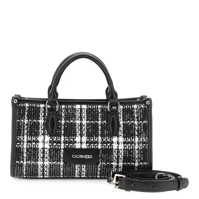 CafèNoir Mini Bag Quadri Pochette Nera Paillettes