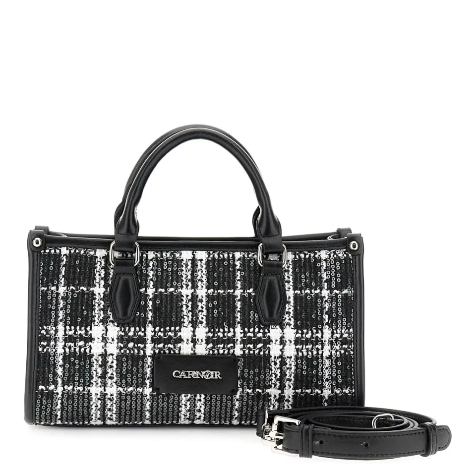 CafèNoir Mini Bag Quadri Pochette Nera Paillettes