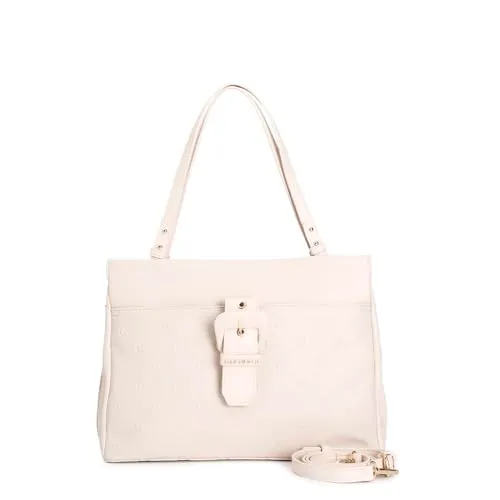CafèNoir Monogram Embossed Shopping Bag Bianca Tracolla