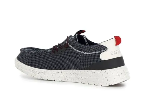 CafèNoir Scarpe Barca Uomo in Canvas Soletta in Pelle