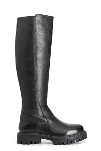 CafèNoir stivale donna pelle nero cerniera tacco basso
