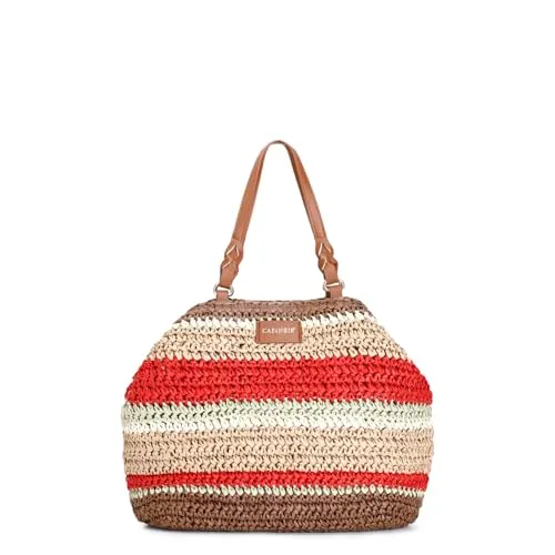 CafèNoir Tote Crochet Borsa Multi/Nero Fatta a Mano