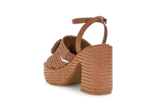 CafèNoir Platform Intrecciata Sandali Cuoio
