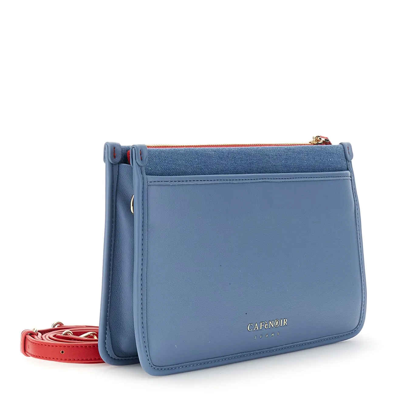 CafèNoir Clutch Canvas Nappa Pochette Denim
