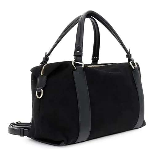 CafèNoir Bauletto Donna Nero Effetto Suede con Zip
