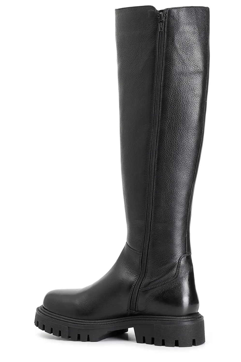 CafèNoir stivale donna pelle nero cerniera tacco basso