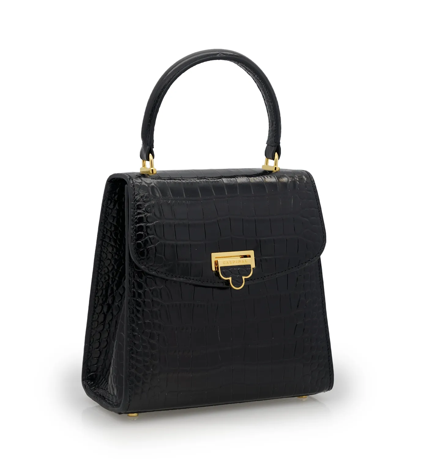Cardinal Milano Tiffany borsa nera vitello stampa coccodrillo