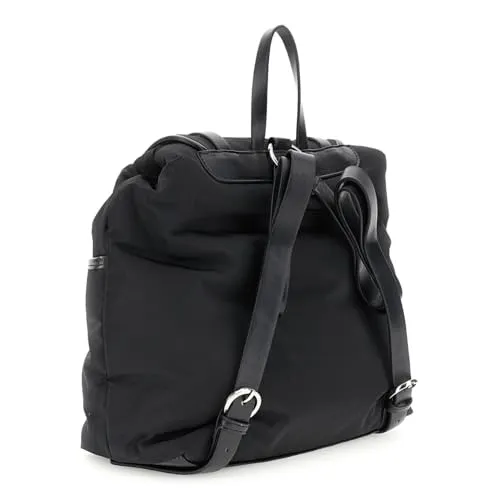 CafèNoir Zaino nylon nero fibbie 29 cm