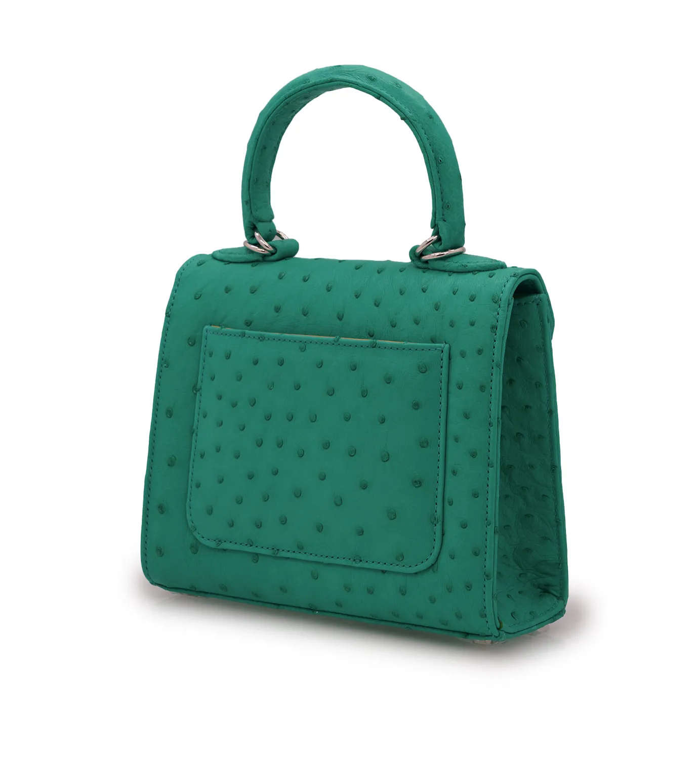 Cardinal Milano First Lady Small Emerald borsa struzzo smeraldo