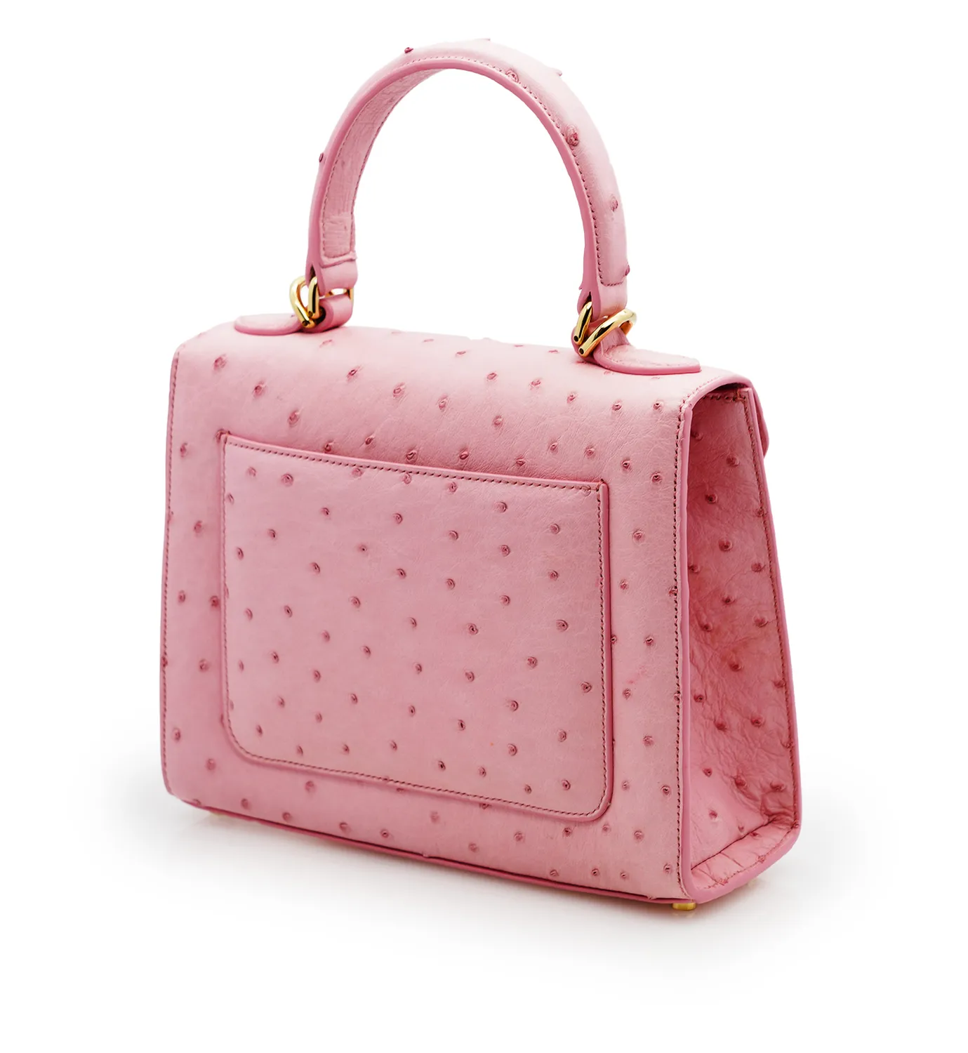 Cardinal Milano First Lady Pink Ostrich Borsa a Mano Rosa Struzzo