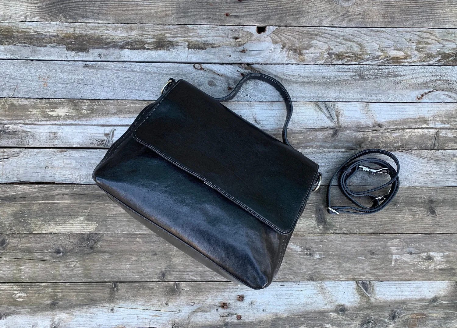 Aigin Milano Handmade Borsa Pelle Marrone Chiaro Zip