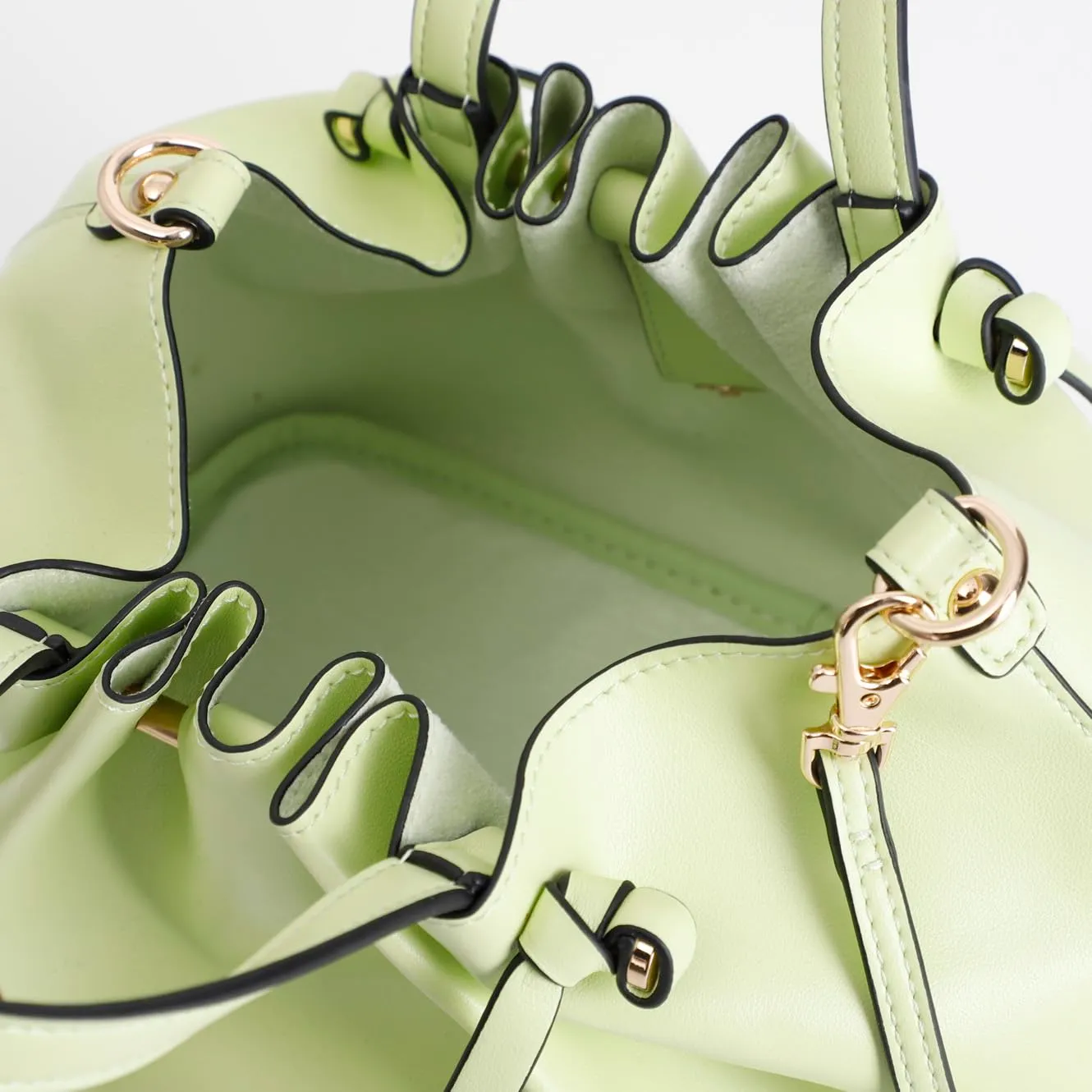 CafèNoir Mini Tote Morbida Verde con Pochette Interna