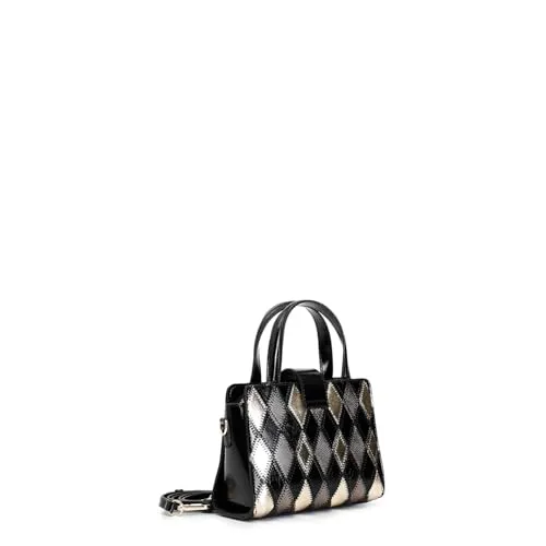 CafèNoir Minibag Rombi Patchwork Nero Strass