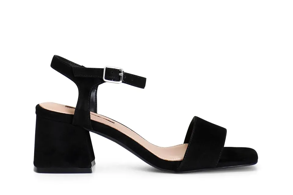 CafèNoir Sandali Camoscio Cinturino Caviglia Nude 39 EU Tacco 5,6 cm