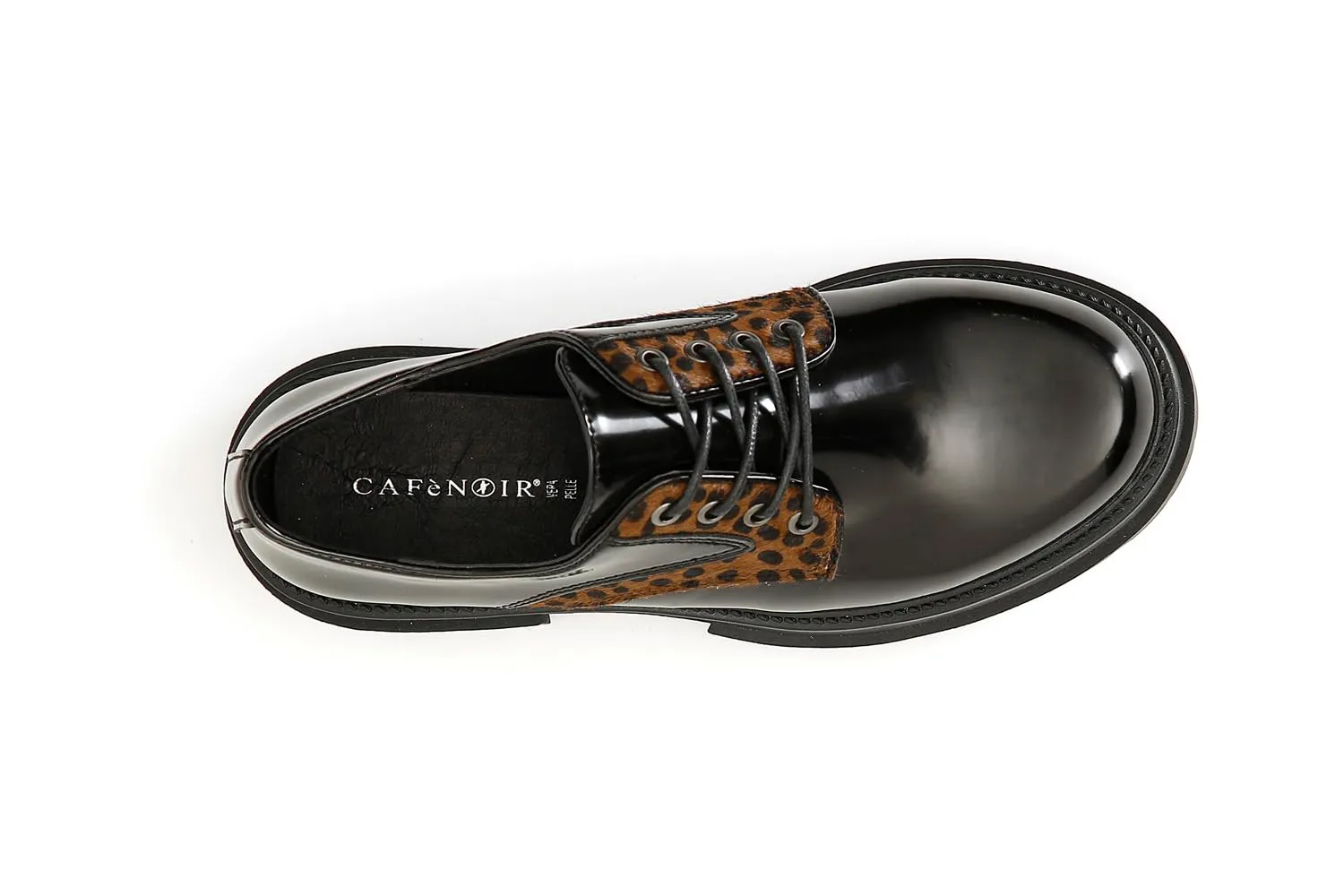 CafèNoir derby donna similpelle nera cavallino