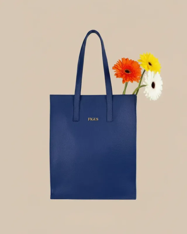 Figus 2D Cuoio Borsa a Mano Blu Lavoro