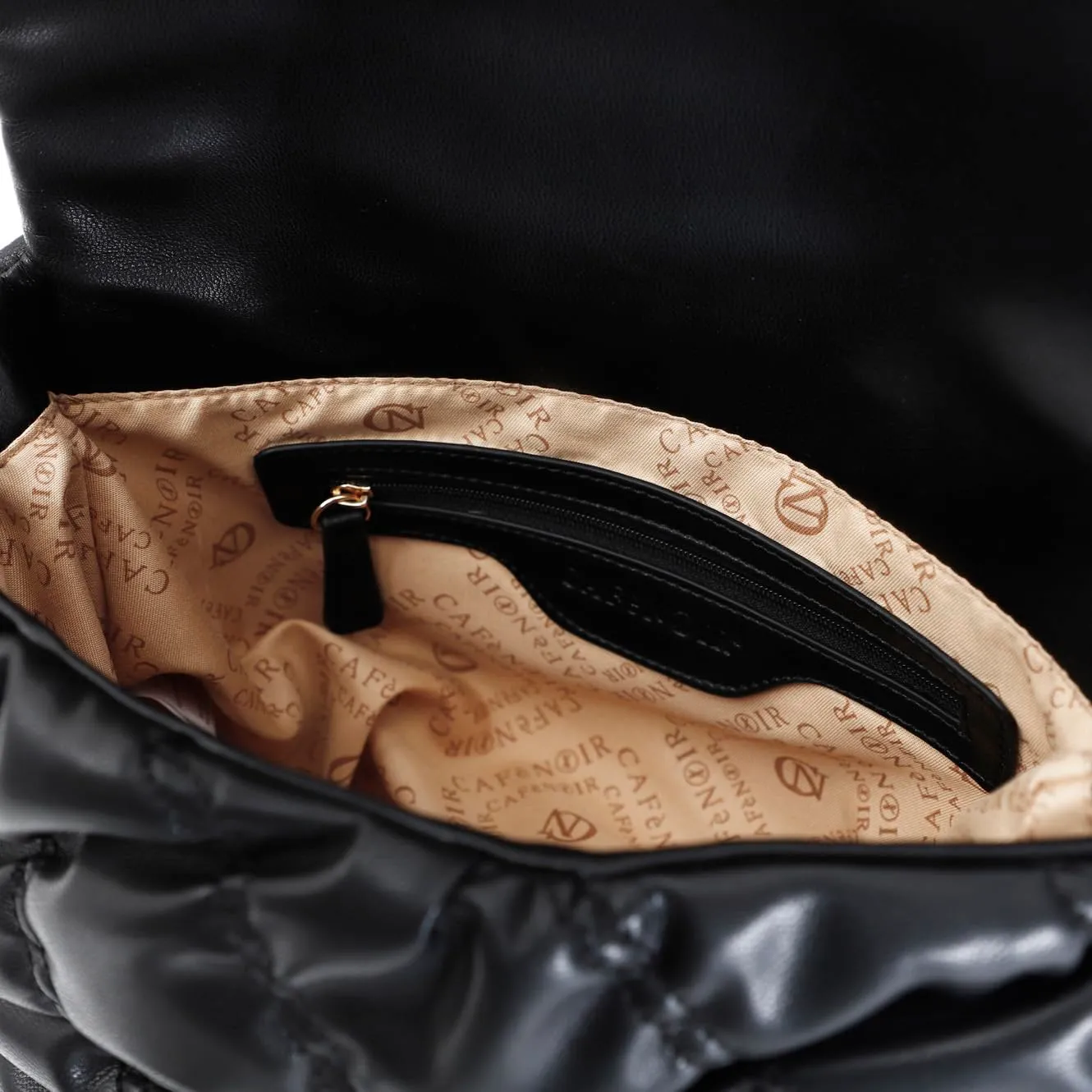 CafèNoir Pattina Goffrata Borsa a Spalla Nera