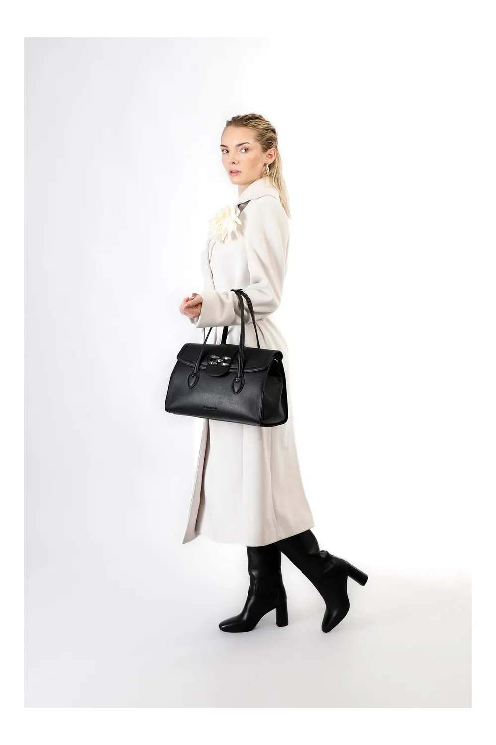 CafèNoir Shopping Bag Pattina Morsetto Nera