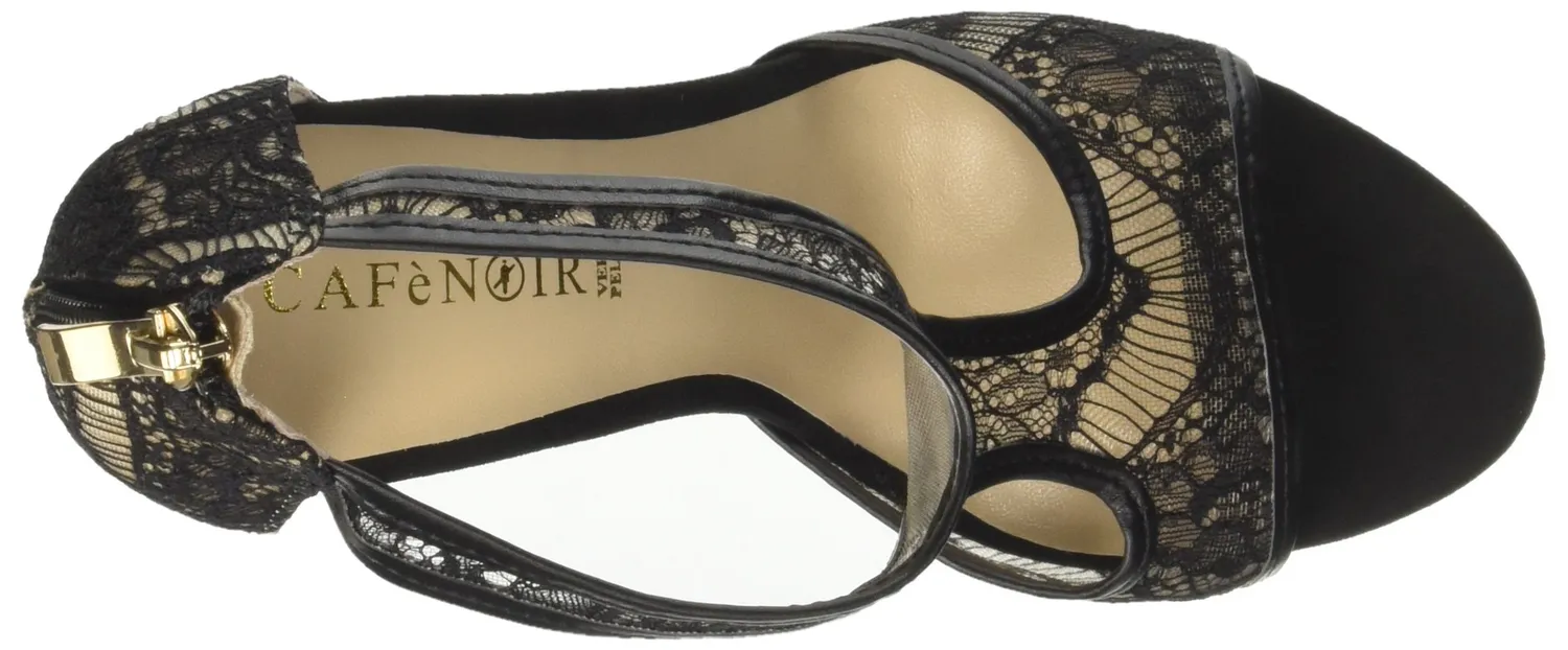 CafèNoir KNB911 Sandali pizzo tacco 105 microfibra