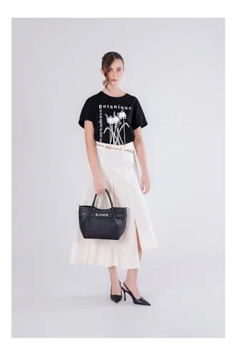 CafèNoir Shopping Bag Pieghe Donna Nera Effetto Pelle