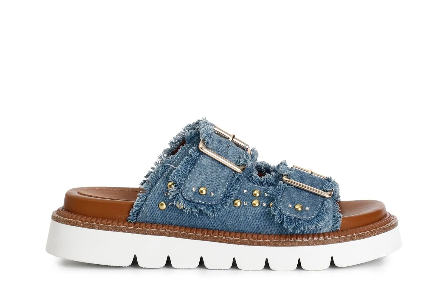 CafèNoir Ciabatta Denim Doppia Fibbia sandali 39 EU jeans