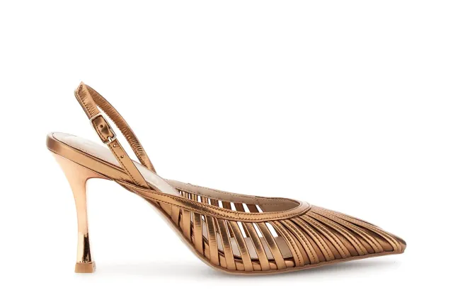 CafèNoir Décolleté Slingback Bronzo Tacco 8,5 cm 37