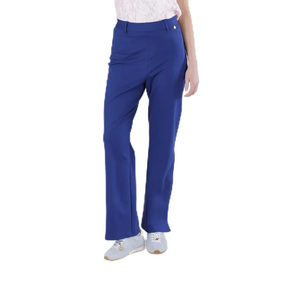 CafèNoir Pantaloni a Zampa Donna Blu Elasticizzati