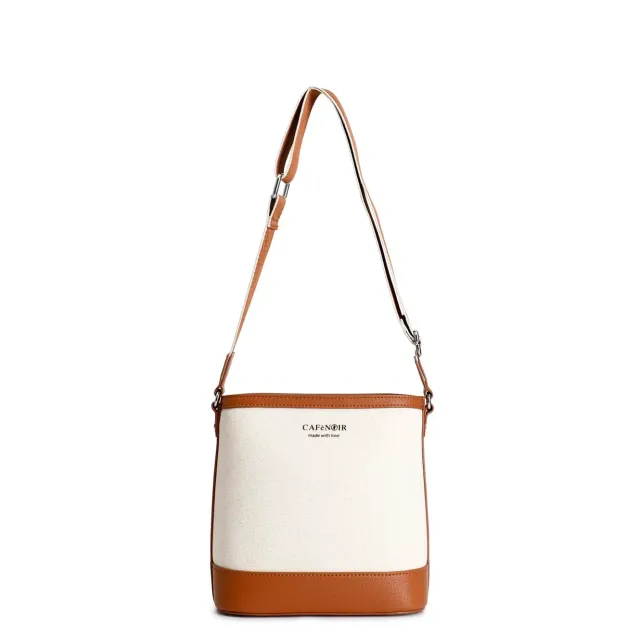 CafèNoir Secchiello Canvas Cuoio Profili Bauletto