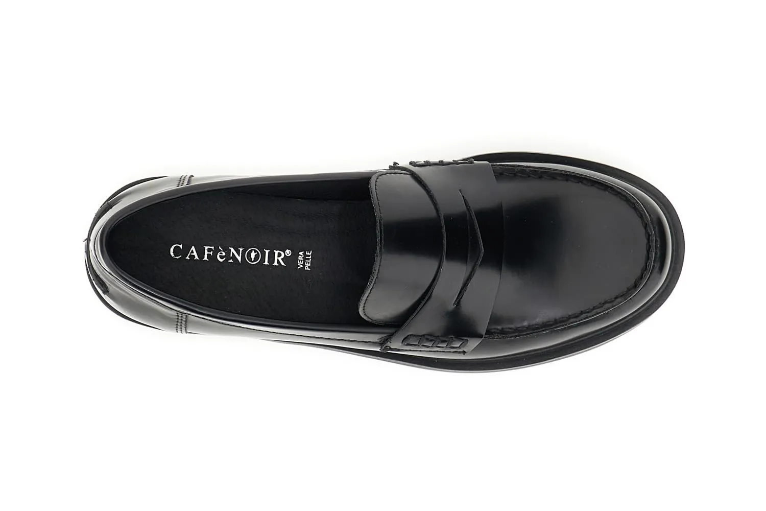 CafèNoir mocassini donna neri spazzolati tacco 2 cm