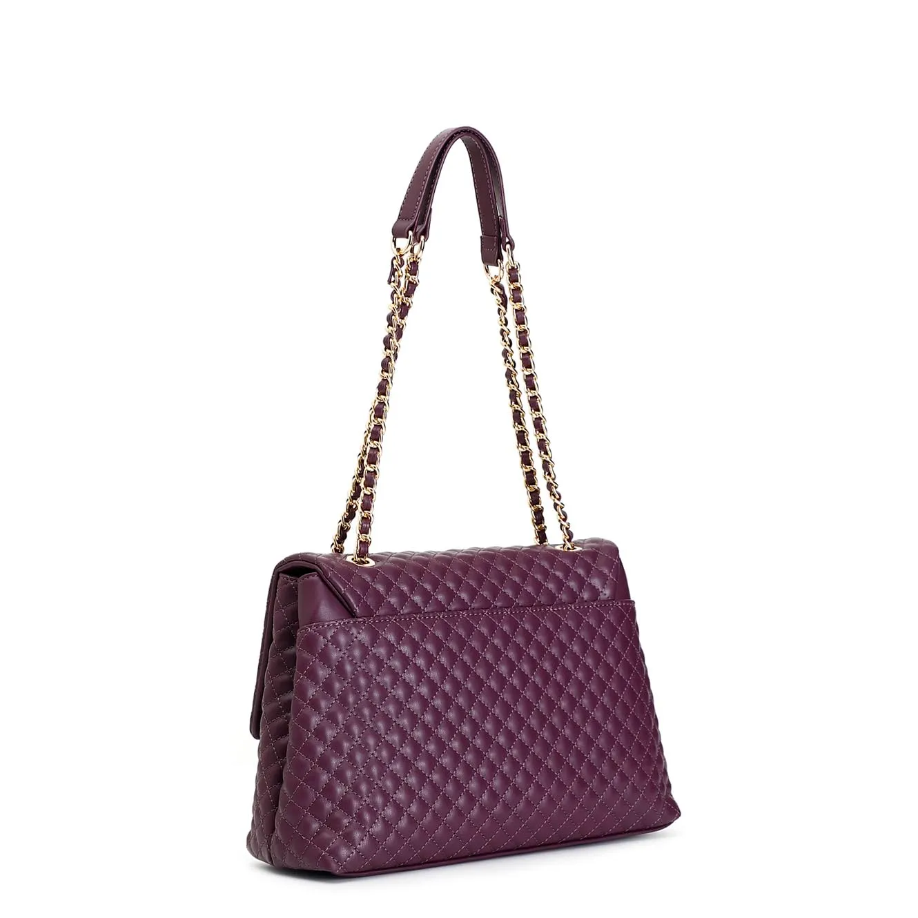 CafèNoir Borsa a Spalla Trapuntata Rombo Viola