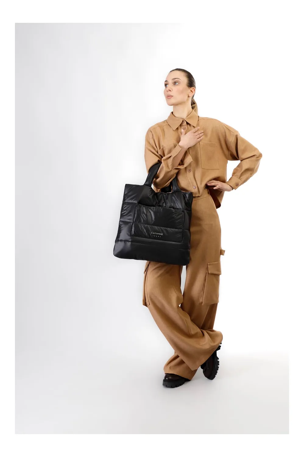 CafèNoir Shopping Nylon Reversibile Nera Be Noir
