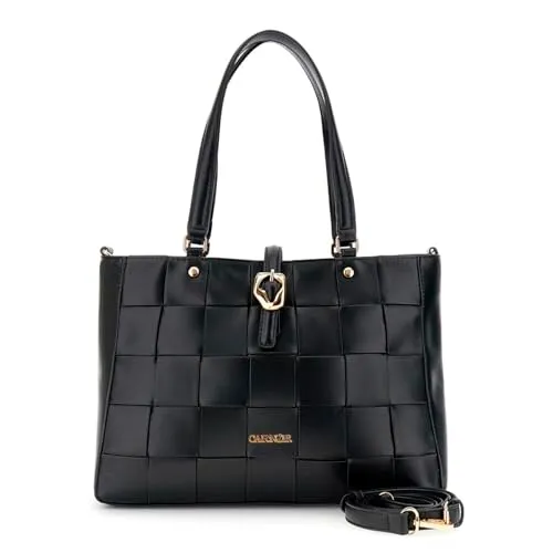 CafèNoir Intrecciato Tote Donna Effetto Pelle Nera Unica