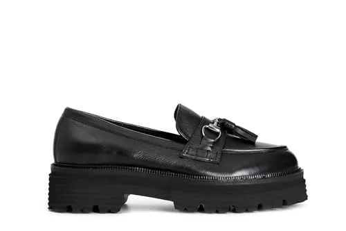 CafèNoir Mocassino Donna Morsetto Nappine Nero Tacco 40 mm