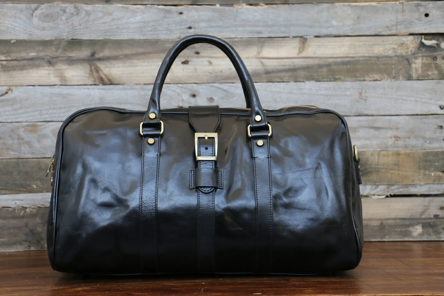 Aigin Milano borsa da viaggio pelle marrone chiaro