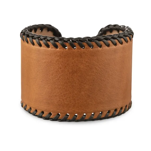 Re Artù Elyan bracciale pelle vacchetta rigido cognac