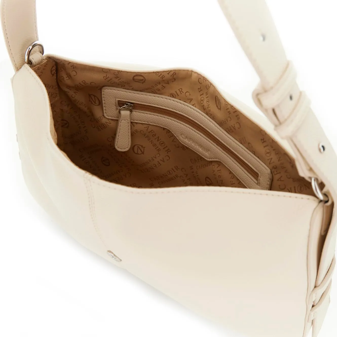 CafèNoir Borsa a Spalla Cipria Effetto Martellato con Cintura