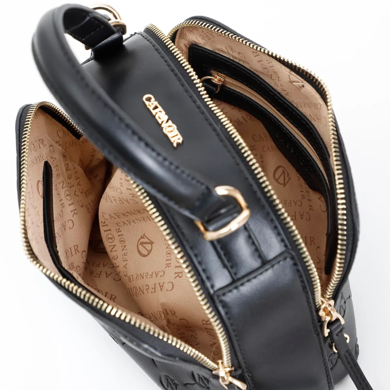 CafèNoir Camera Bag Logo Embossed Nero
