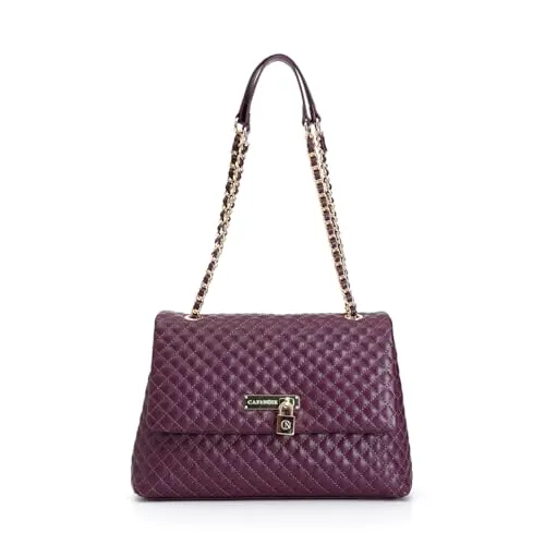 CafèNoir Borsa a Spalla Trapuntata Rombo Viola
