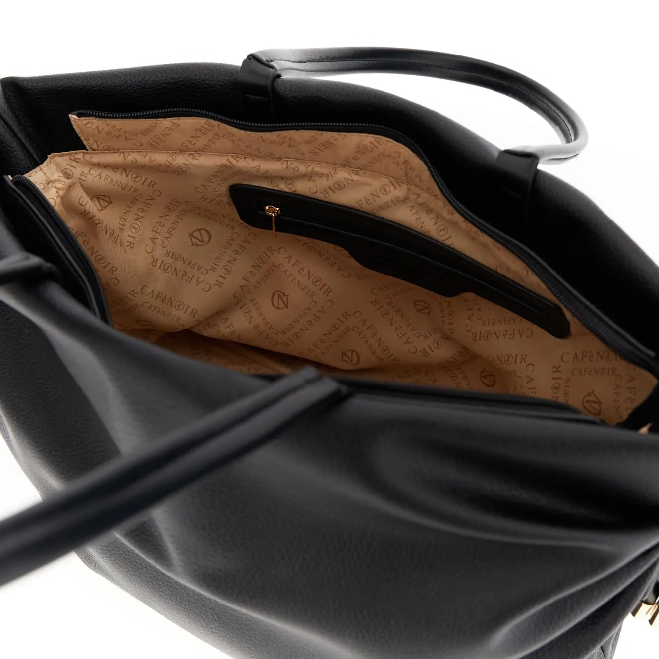CafèNoir shopping bag nera grana fianchi increspati