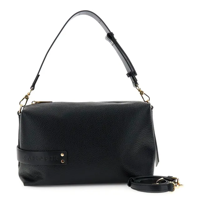 CafèNoir Borsa a Spalla Nera Effetto Pelle Donna