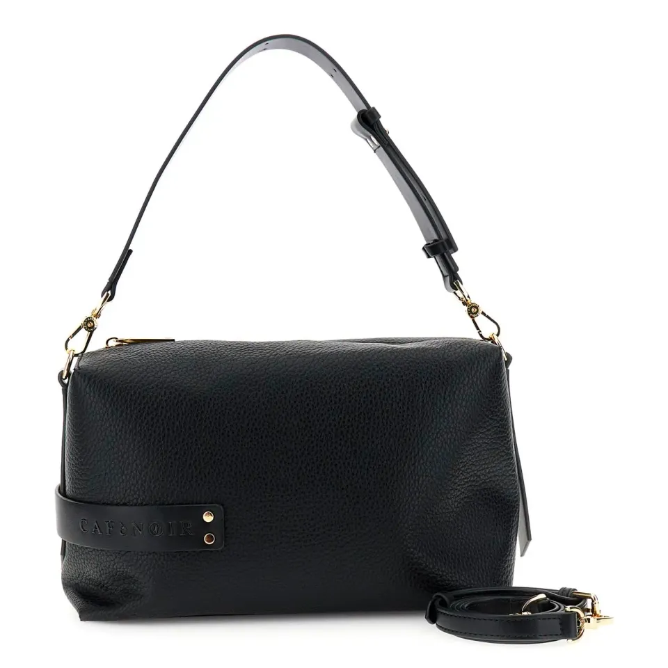 CafèNoir Borsa a Spalla Nera Effetto Pelle Donna