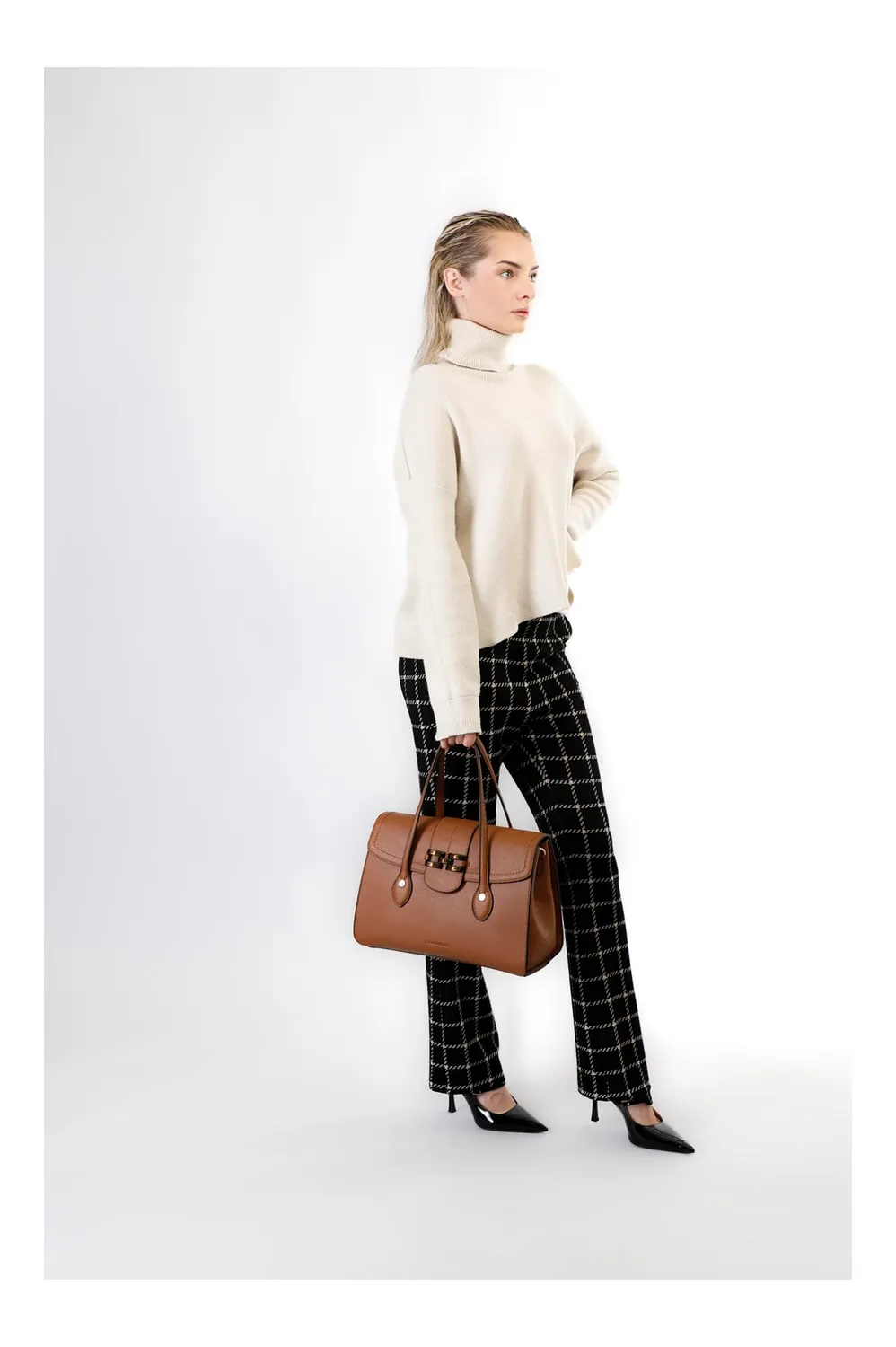 CafèNoir Shopping Pattina Morsetto Borsa Marrone Calamita