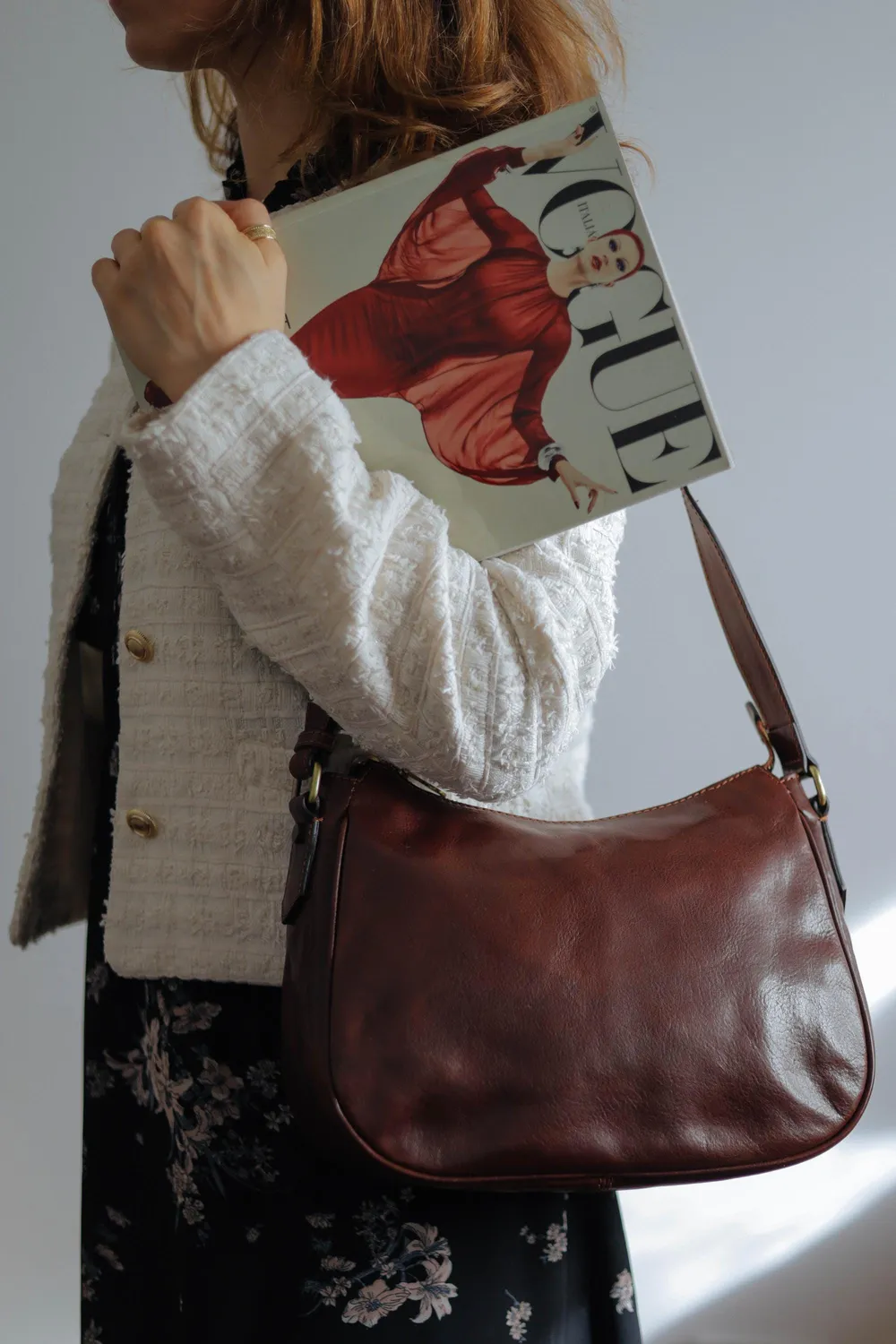 Aigin Milano Cross Body borsa tracolla marrone vegetale