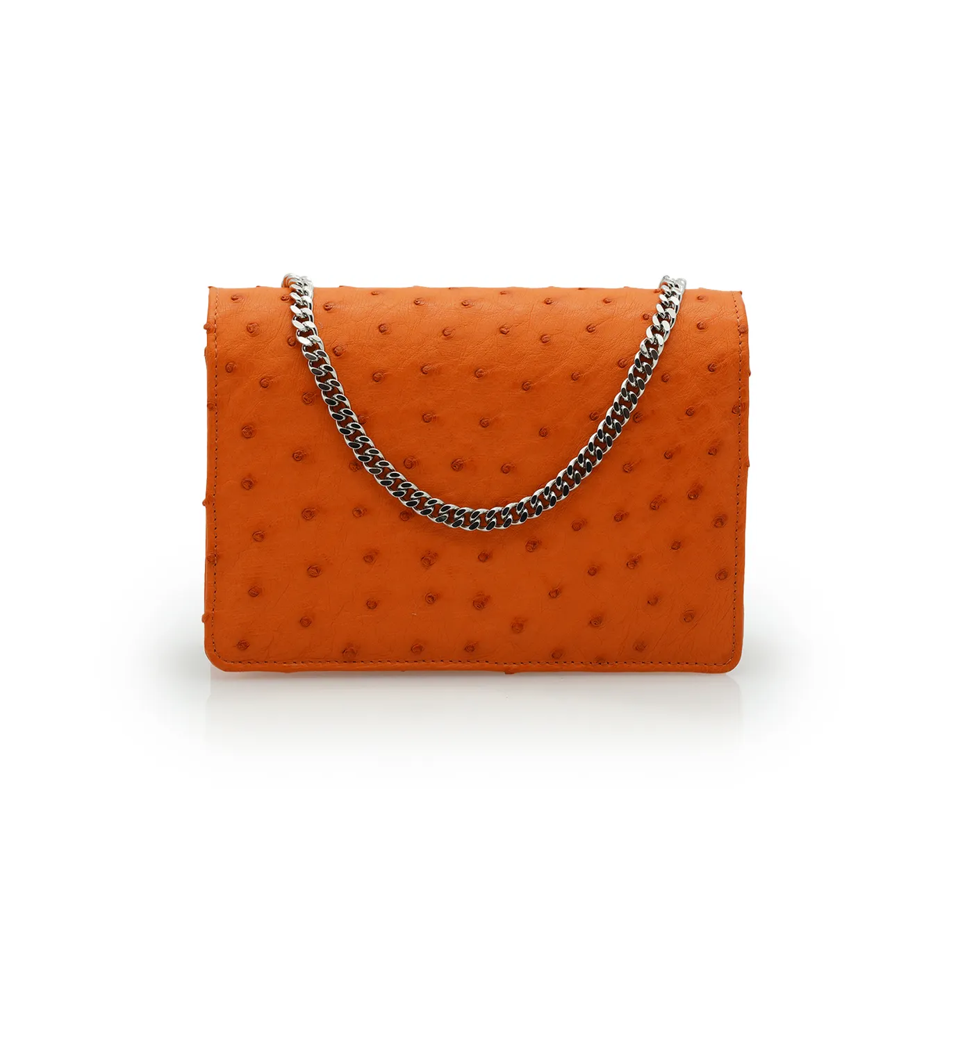 Cardinal Milano Lisa pochette arancio struzzo tracolla