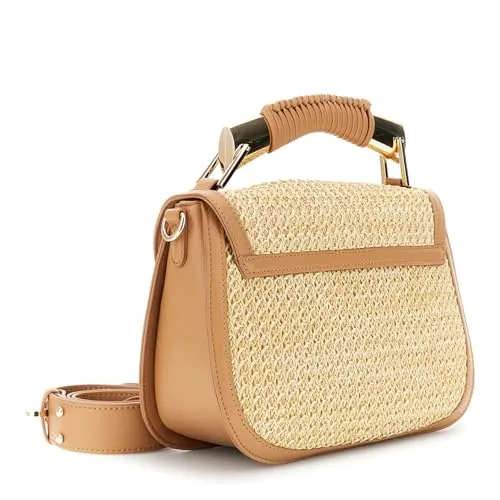 CafèNoir Borsa a mano donna raffia naturale pattina