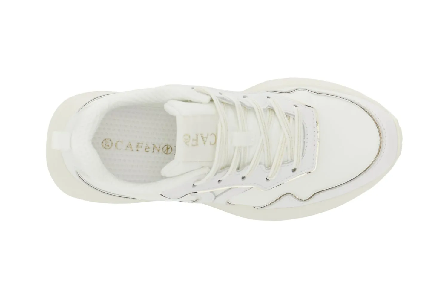 CafèNoir Sneakers Tessuto Pelle Bianche Donna 36 EU