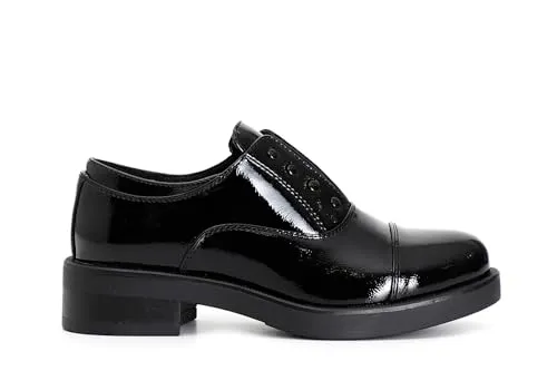 CafèNoir Francesina Vernice Borchie Derby Nero