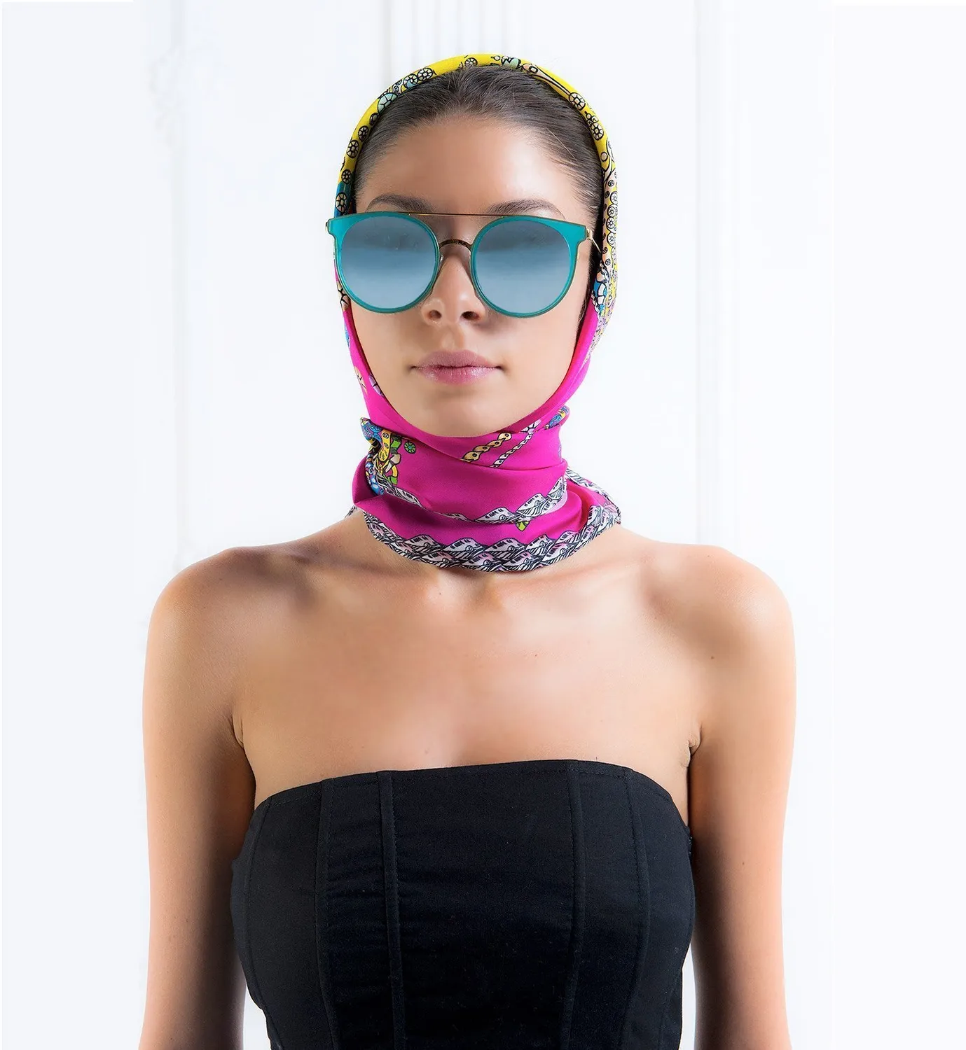 Cardinal Milano The Crown foulard seta fucsia