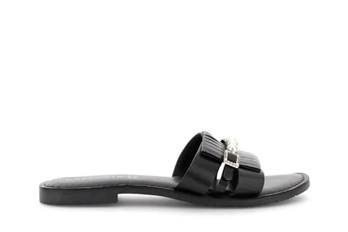 CafèNoir Ciabatta Flat Pelle Fibbia Gioiello Donna Oro